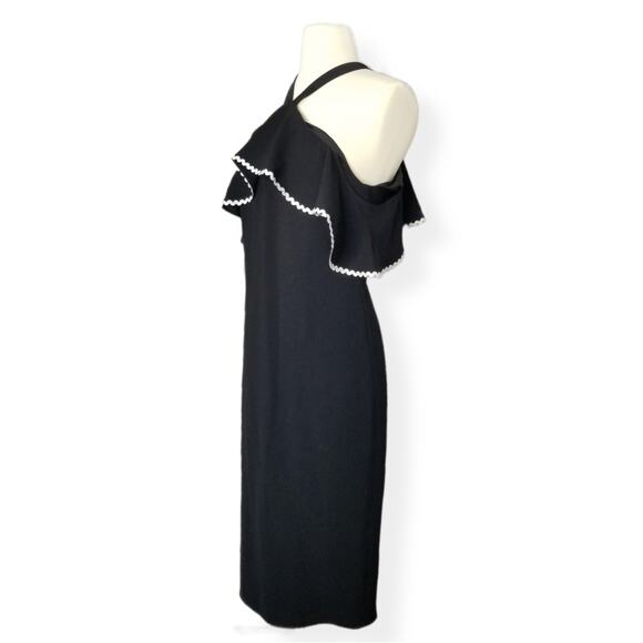 ShoShanna Off Shoulder Ruffle Sheath Dress Size 0 - Picture 7 of 9